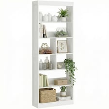 HOMCOM Bookcase, 6-Tier Bookshelf with Anti-Tipping Design