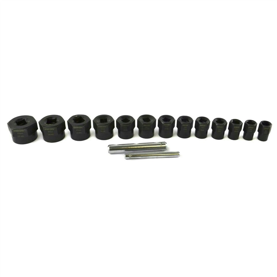 image 1 of 15pc 3/8" 1/2" Dr Bolt Nut Twist Socket Wheel Lock Nut Remover Extractor 9-27mm