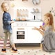 image 2 of COSTWAY Kids Kitchen Playset Toddler Pretend Play Kitchen w/Cooking Sounds-White