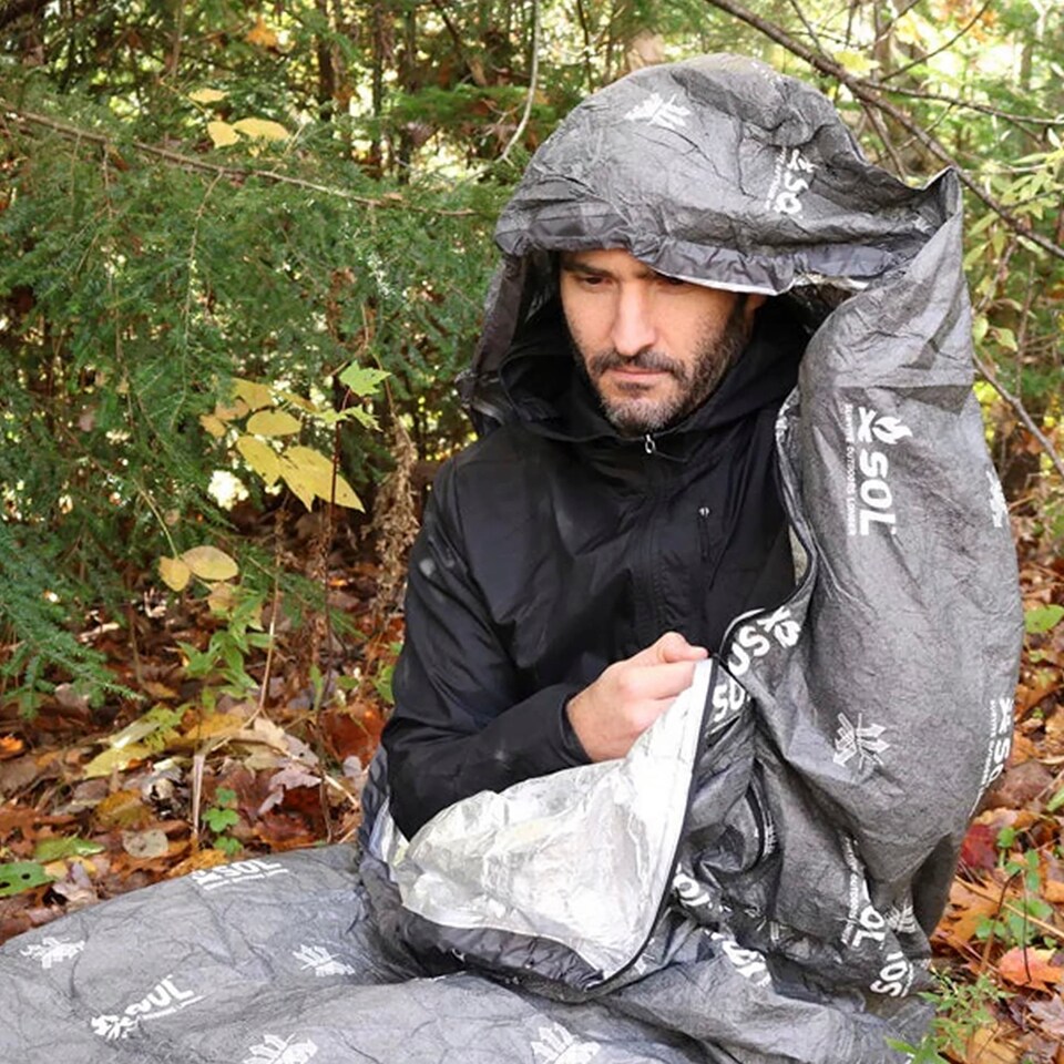 image 1 of Escape XL Bivvy with Hood - Compact Grey Survival Shelter Emergency Bag | Grey | Grey | XL | 1