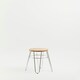 image 4 of Interiors by Premier Chrome Metal and Elm Wood Round Stool, Small Hairpin Stool, Sturdy Stool for Lounge, Bedroom