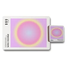 Designer Artwork Placemat And Coaster Set Of 12 Pcs With Wood Bottom 11x8