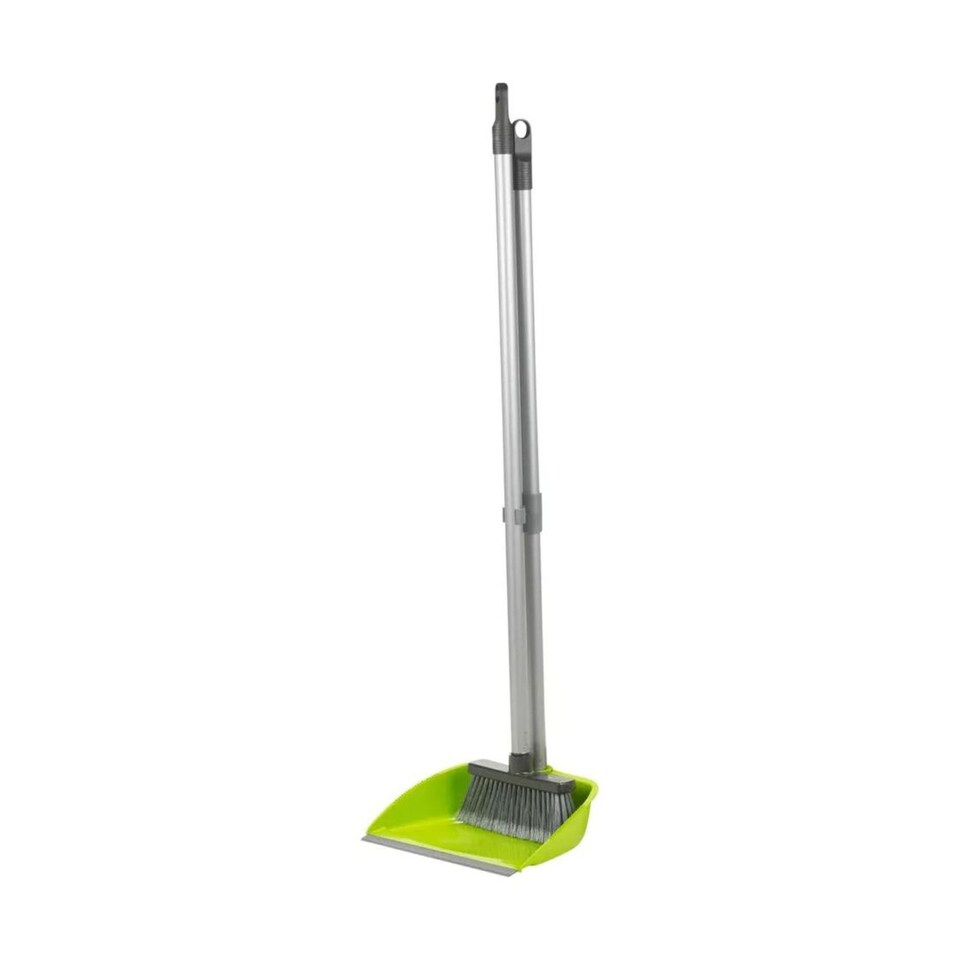 image 1 of Long Handled Dustpan & Soft Brush Set - 4 Colours | Green | 1