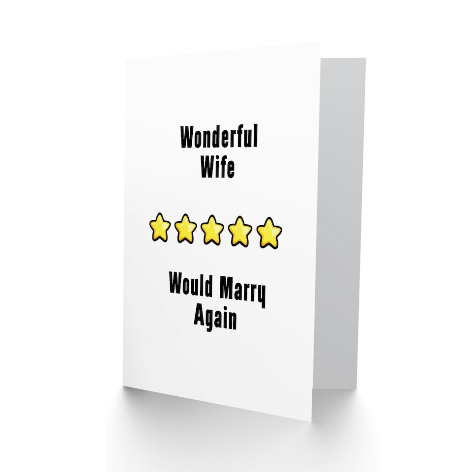 image 1 of Five Stars Wonderful Wife Would Marry Again Birthday Card