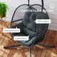 image 4 of Outsunny Hanging Egg Chair w/Stand & Cushions, Dark Grey Grey | Dark Grey