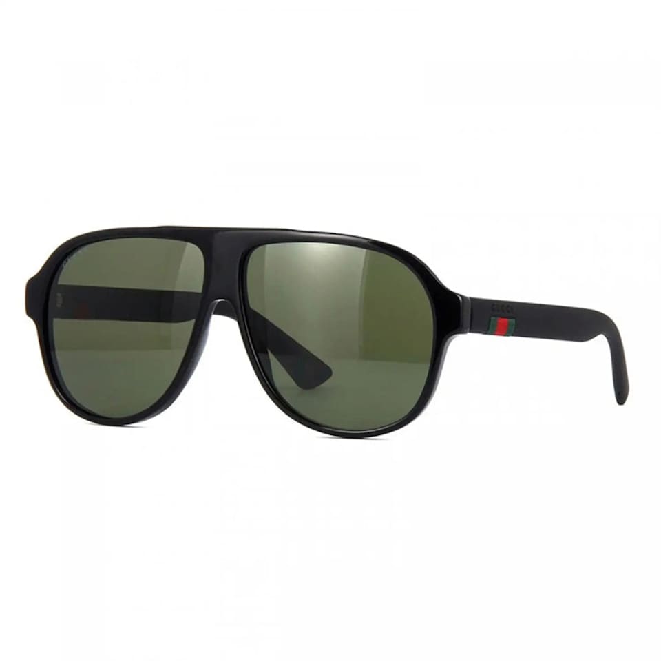 Gucci - GG0009S 001 Mens Sunglasses Black/Green N/A