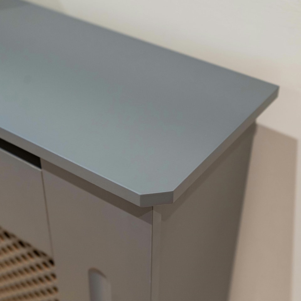 image 1 of Stylish MDF Diamond Grey Radiator Cover - Large