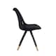 image 3 of Set of 4 Sofia Ergonomic Modern Dining Chairs Upholstered in Velvet, Metal Legs with Gold End Tips | Black