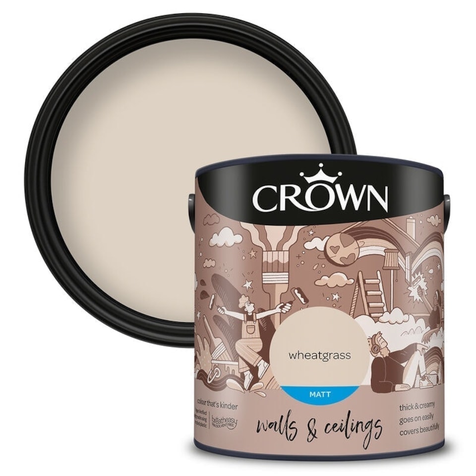 image 1 of Crown Walls & Ceilings Matt 2.5L Wheatgrass