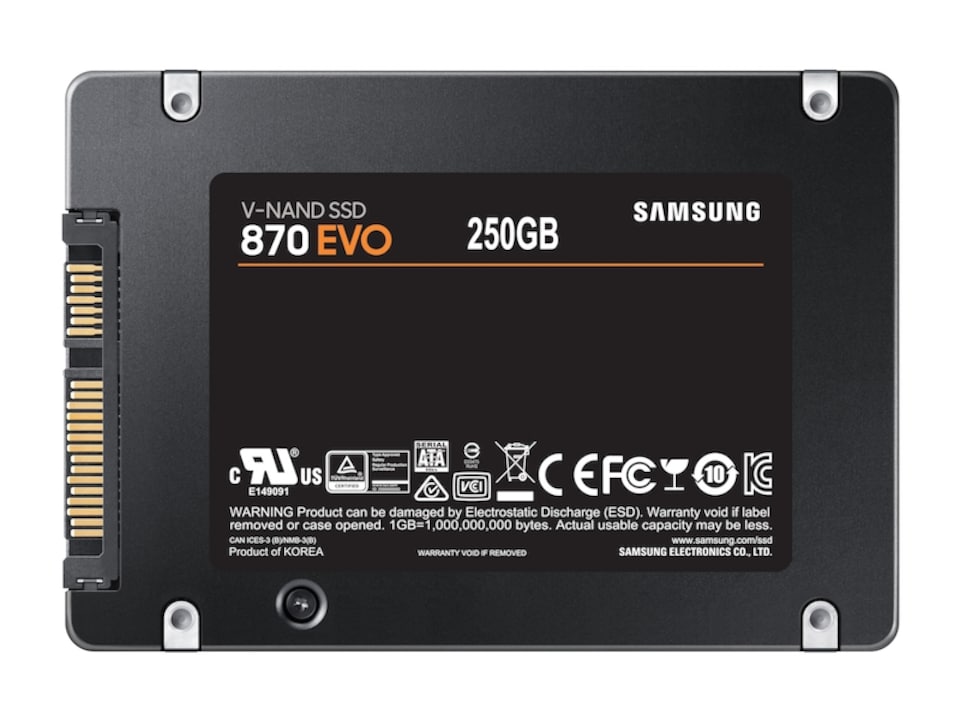image 1 of Samsung 870 EVO, 250 GB, 2.5-Inch, 560 MBs, SATA 6 Gbps Serial ATA III - Black