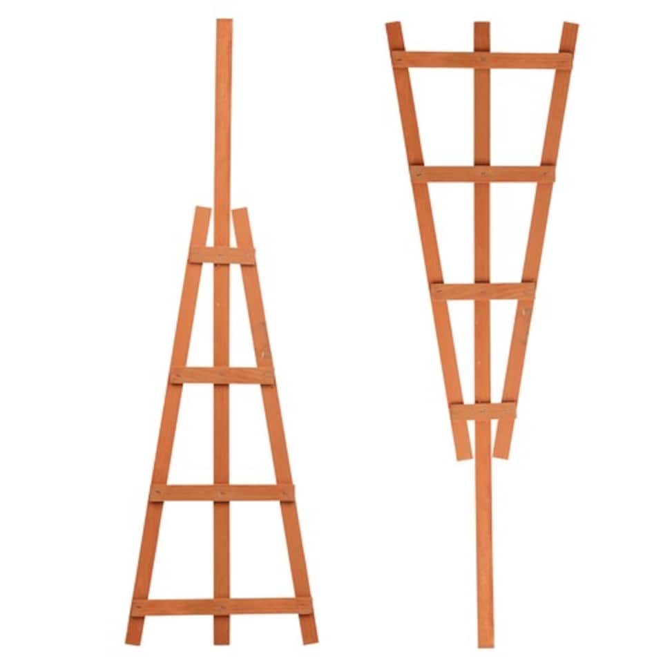 image 1 of Natural Wooden Potted Plant Trellis Support Frame - 70 x 22 x 0.5 cm | Brown | Brown | 4