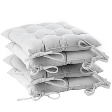 Harbour Housewares Square Garden Chair Seat Cushions - Grey - Pack of 4 | Grey | Grey