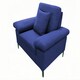 image 2 of Modern One Seater Sofa Blue Fabric with Chrome Feet - Comfortable Couch with Cushion for Living Room, Bedroom or Office Blue