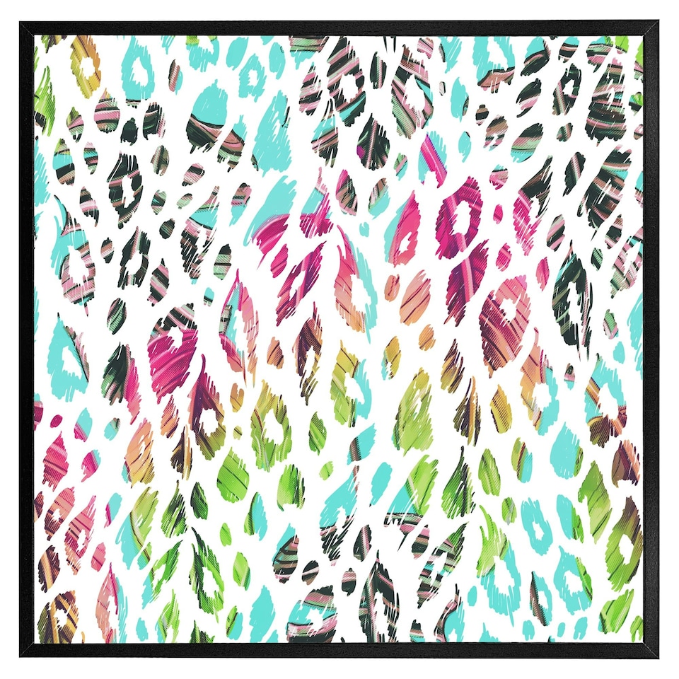 image 1 of Multi coloured leopard spots (Picture Frame) White | XL