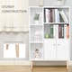 image 4 of HOMCOM Sideboard Storage Cabinet Cupboard, Open Bookcase with 2 Doors 5 Compartments Wooden Modern Style for Living Room Bedroom Kitchen 80 x 23 x 123 cm, White
