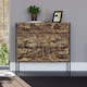 image 3 of Vida Designs Brooklyn 2 Door 2 Drawer Sideboard Industrial Buffet Cabinet Storage, Dark Wood | Black | Dark Wood | 1