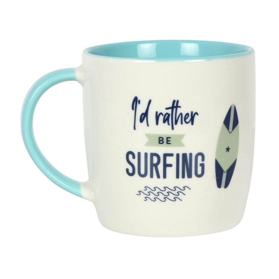image 1 of Something Different I´d Rather Be Surfing Ceramic Mug - White/Blue - One Size