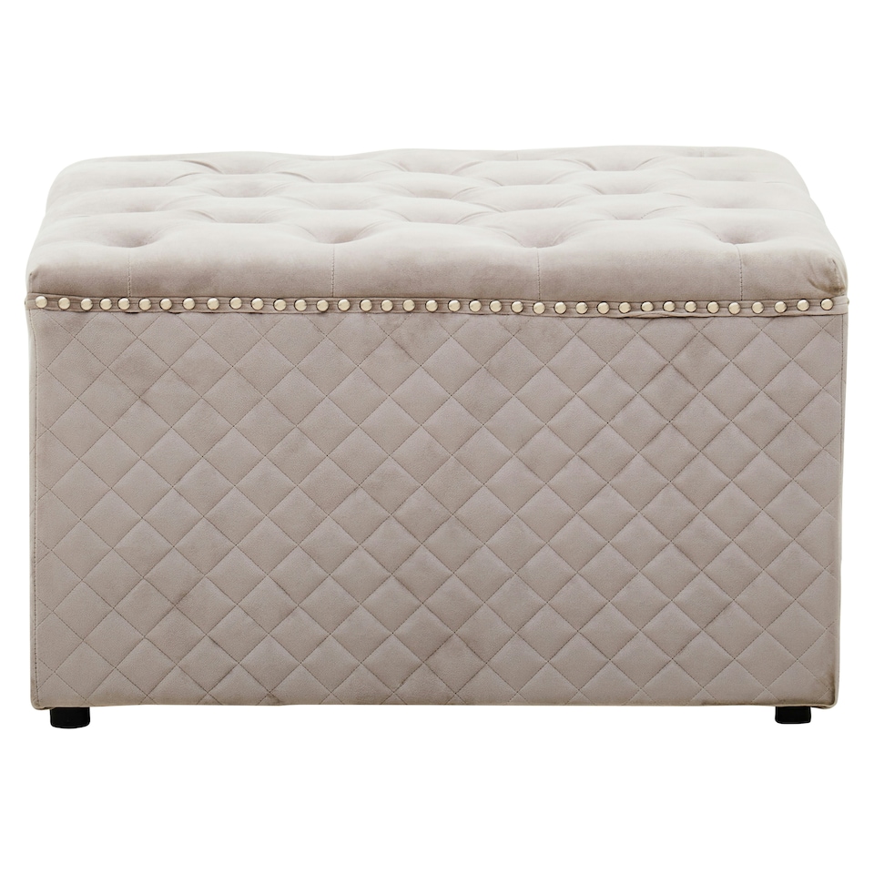 image 1 of Interiors by Premier Square Mink Velvet Ottoman Brown