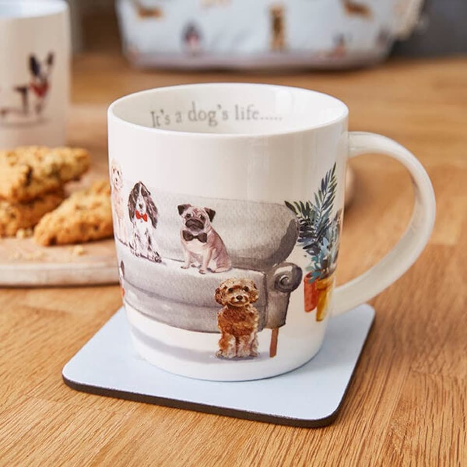 image 1 of Cooksmart Curious Dogs It's a Dogs Life Barrel Mug