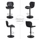image 9 of Alivio Adjustable Swivel Bar Stool with Backrest & Footrest (Set of 2, Black)