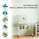 image 9 of PawHut Bird Cage with Divider, 4 Wooden Perches, Slide Out Tray, White