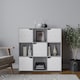 image 3 of 9-Cube Shelving Unit With Geo Doors - Square | Grey | Grey & White | 1