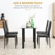 image 3 of HOMCOM 4-Pieces Dining Chairs, Faux Leather Kitchen Chairs, Black Black