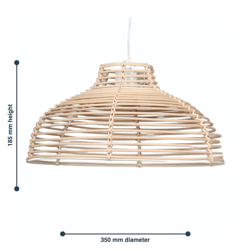 image 1 of Katrina - Rattan Dome Pendant Lightshade | Cream | Large | 1