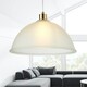 image 3 of First Choice Lighting Frosted Ribbed Glass with Satin Brass Ceiling Pendant Bronze | White