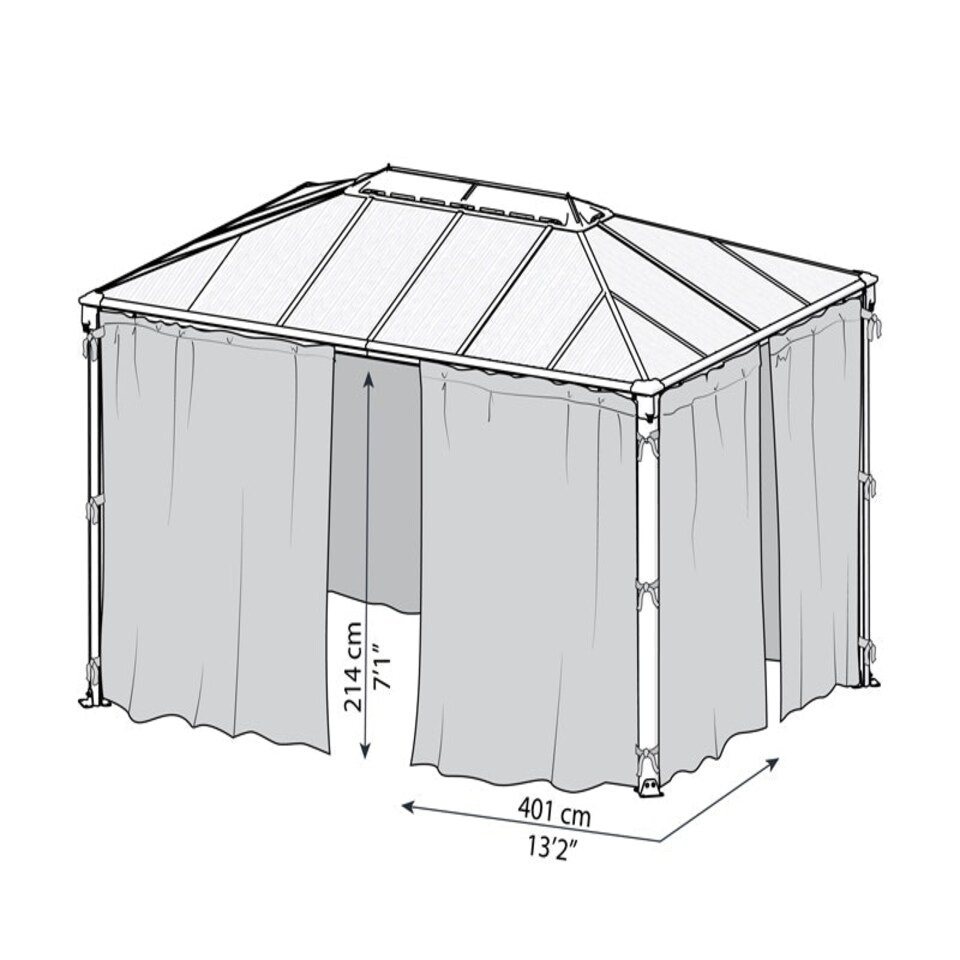 image 1 of Net Curtain Set for Rectangle Gazebo 4X - L401 x W401 x H217 cm (Gazebo Not Included)