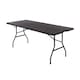 image 1 of 6ft Folding Rattan Trestle Table Heavy Duty Catering Garden Party 1.8m | Black