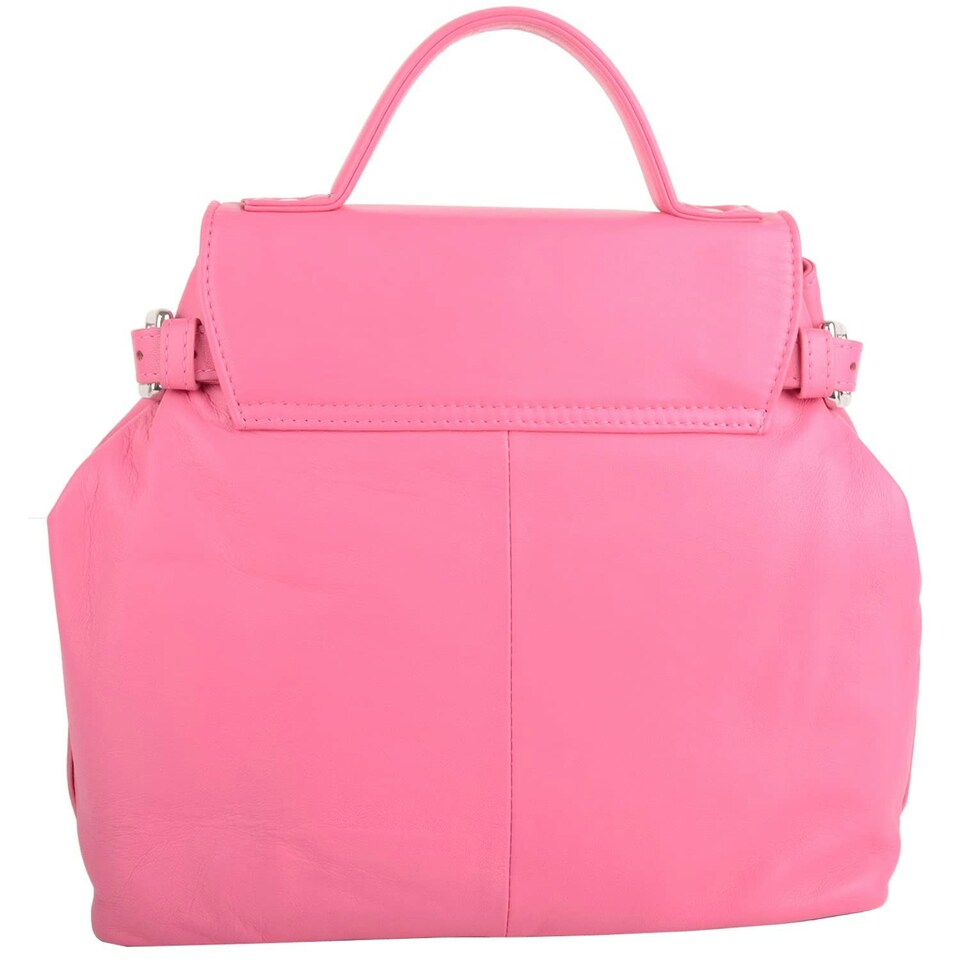 image 1 of Premium Soft Genuine Leather Cross Body Shoulder Bag, Detachable Strap Pink | Rose