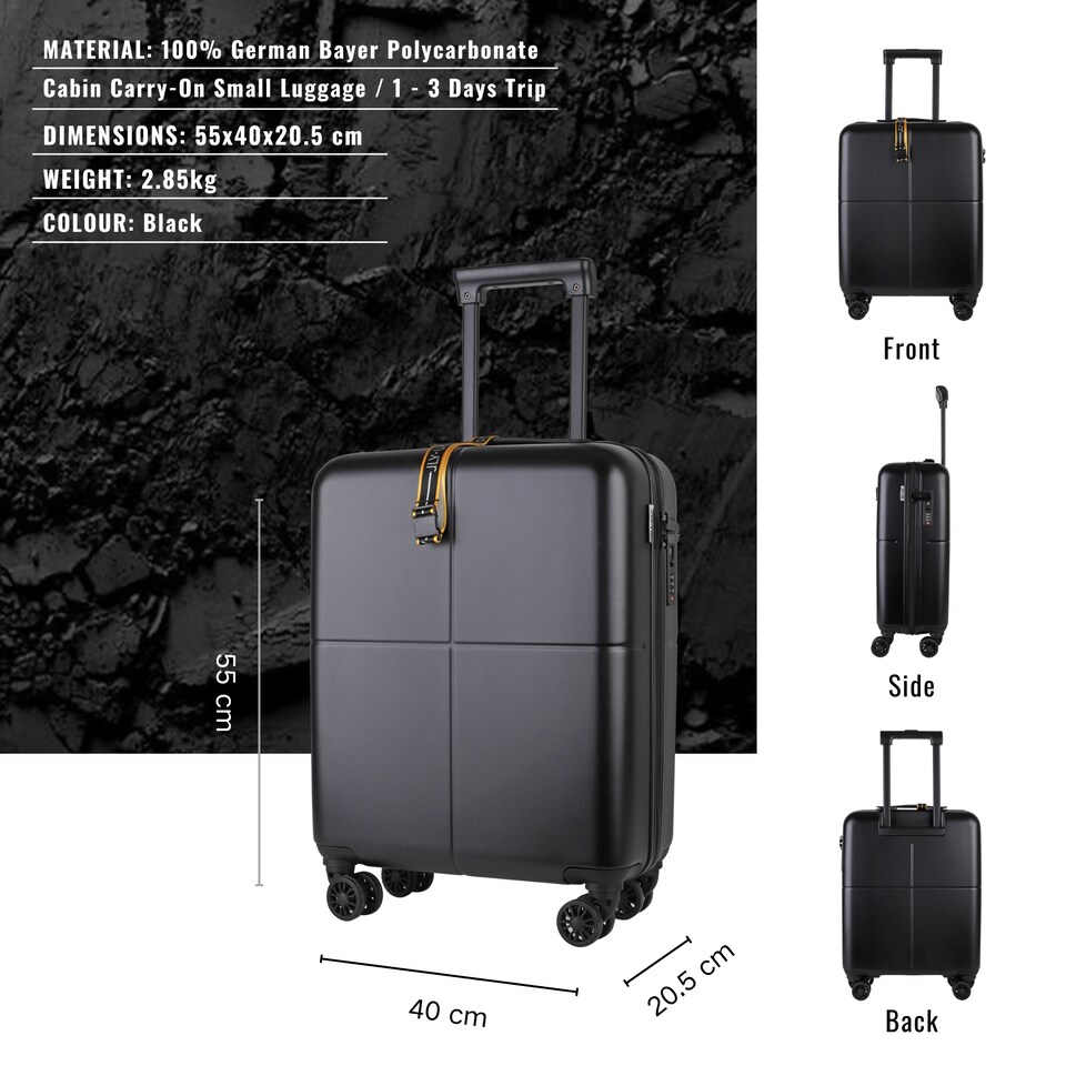 image 1 of Premium 100% Makrolon PC 2 PCS Suitcase Set | Vanity + Cabin Luggage