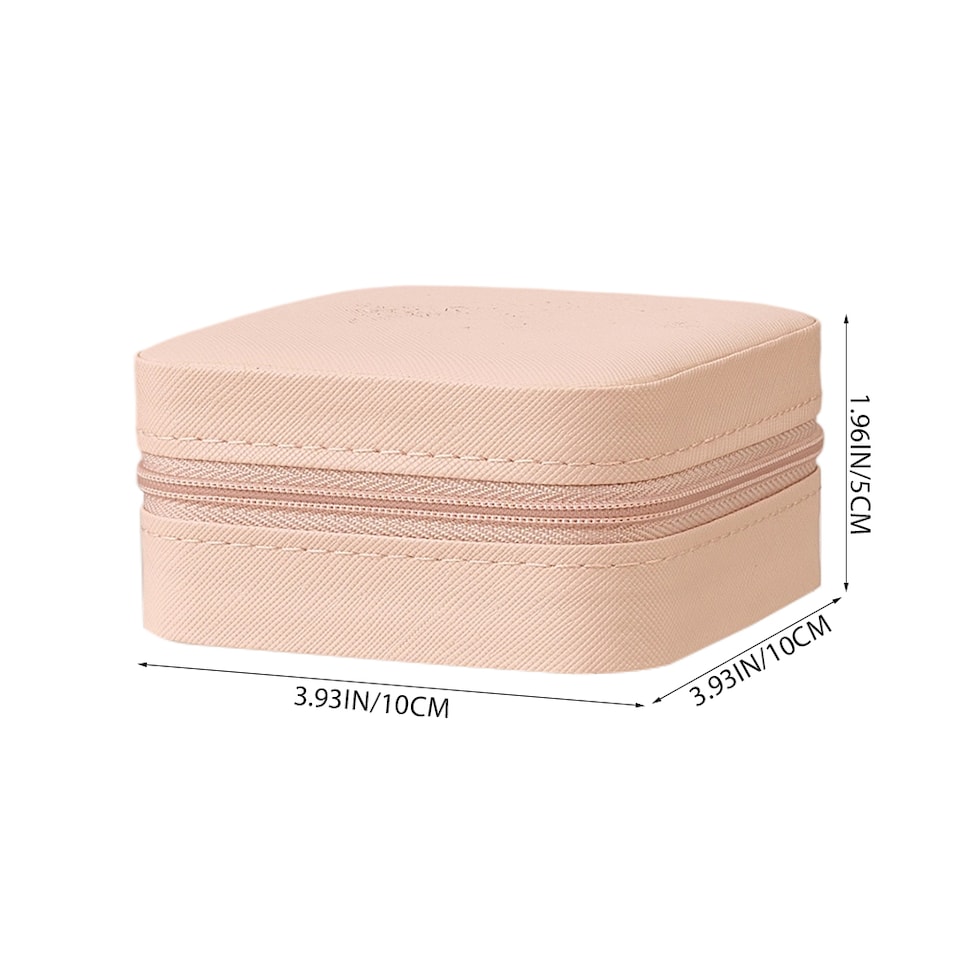 image 1 of Living and Home Portable Jewelry Organizer Box with Multiple Compartments-Pink | Pink