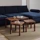 image 2 of URBNLIVING Wooden Nesting Stacking Tables Set Of 3 | Multi | Rustic Brown | 3