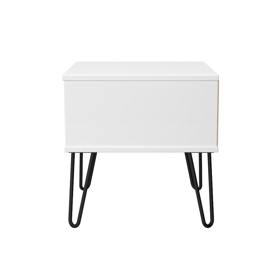 image 1 of Osaka 1 Drawer Bedside Table in White Matt (Ready Assembled) | White | White Matt