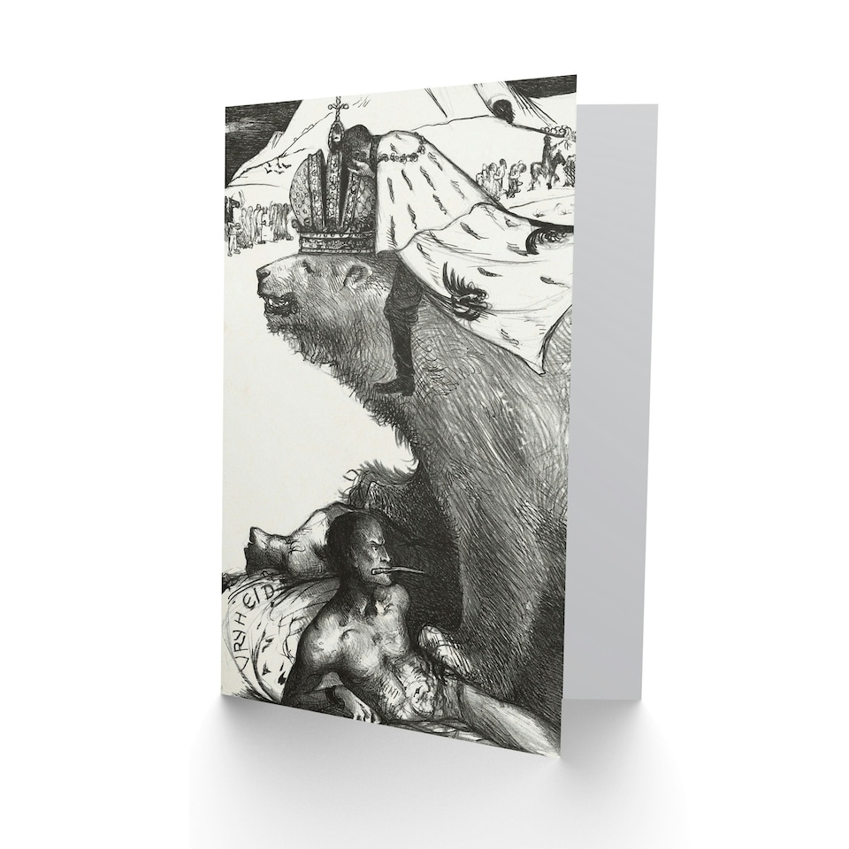 image 1 of Richard Roland Holst Art Card Tsar Nicholas II on the Russian Bear