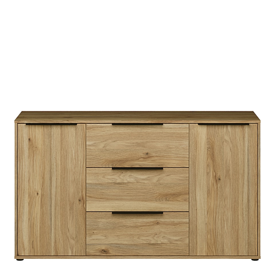 image 1 of Orkney 3 Drawer Sidebaord with 2 Doors in Mauvella Oak