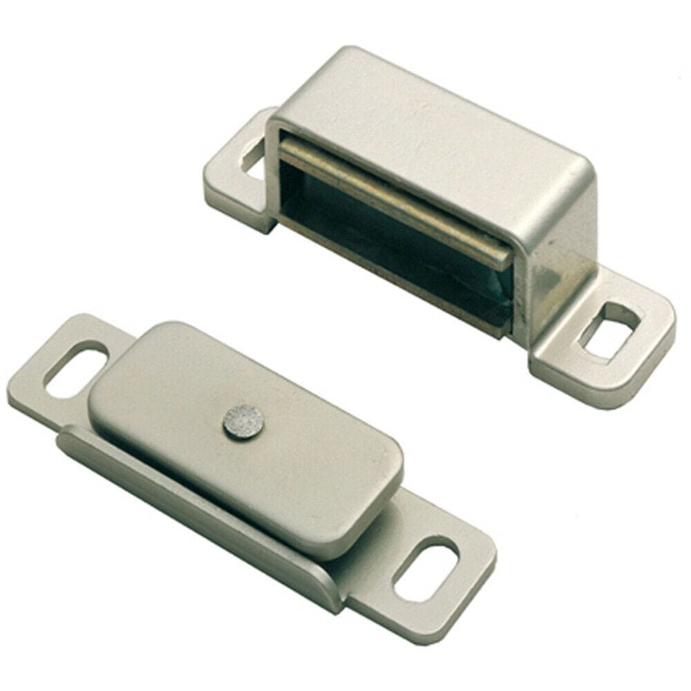 Loops Magnetic Cupboard Door Catch 36.5mm Fixing Centres 3.5kg Pull Nickel Plated in Metallics
