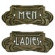 image 1 of Ladies & Men Art Nouveau Toilet Cast Iron Sign Plaque Door Wall Cafe Shop Pub