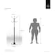image 4 of Interiors by Premier Black and Chrome Floor Standing Coat Stand, 12 Curved Hooks at 3 Heights, Wide Round Base for Stability, Black | One Size