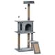 image 6 of PawHut Cat Tree 142cm Activity Center with Jute Scratching Post Condo, Grey
