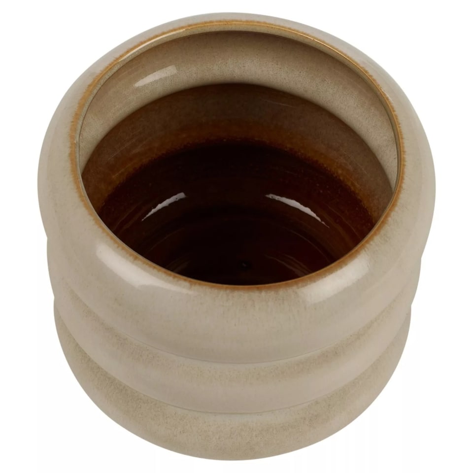 image 1 of Glossy Ceramic Tube Design Cactus Herb Flower Pot Planter Holder Home Display | Cream | Cream Gloss