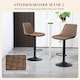 image 3 of HOMCOM Bar Stools Set of 2, Adjustable Bar Chairs Swivel for Kitchen Brown