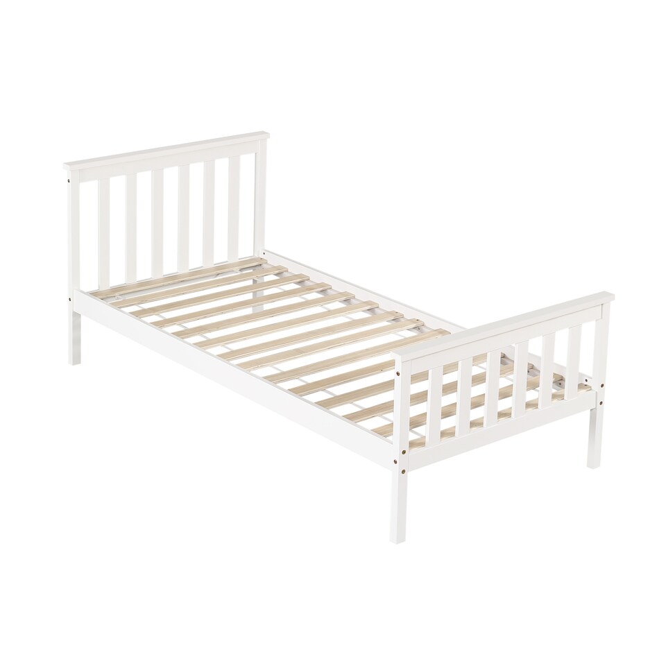 image 1 of 3ft Single Wooden Bed Frame In White
