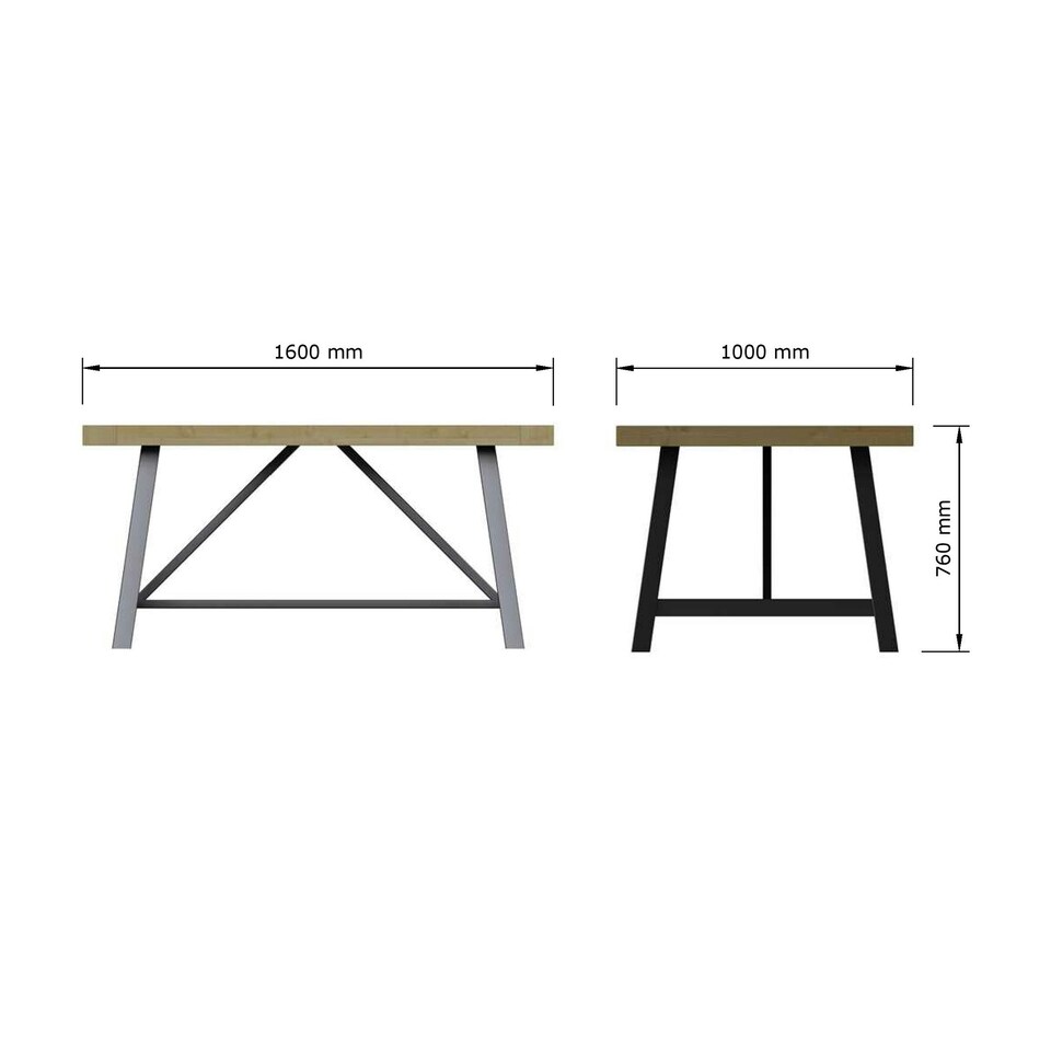 image 1 of Lowry 1.6m Dining Table Driftwood Lacquered Solid Reclaimed Pine Brown