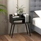 image 6 of COSTWAY Modern Nightstand 2-Tier Bedside Table Black Black