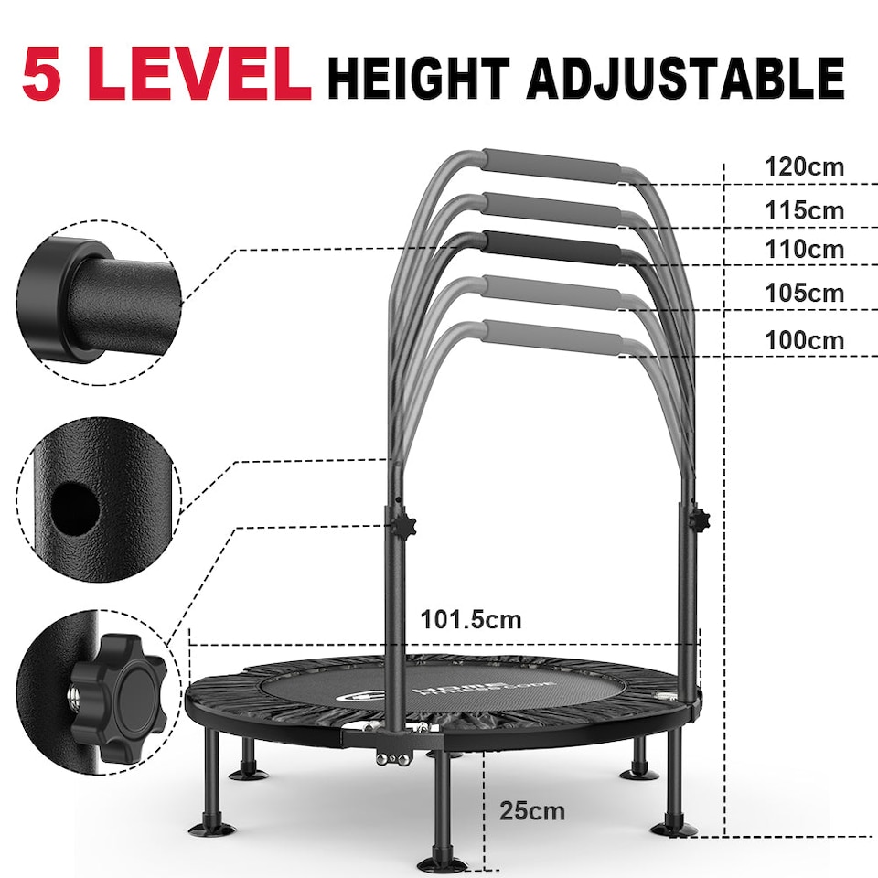 image 1 of Homefitnesscode Folding Fitness Trampoline Rebounder 40 Inch