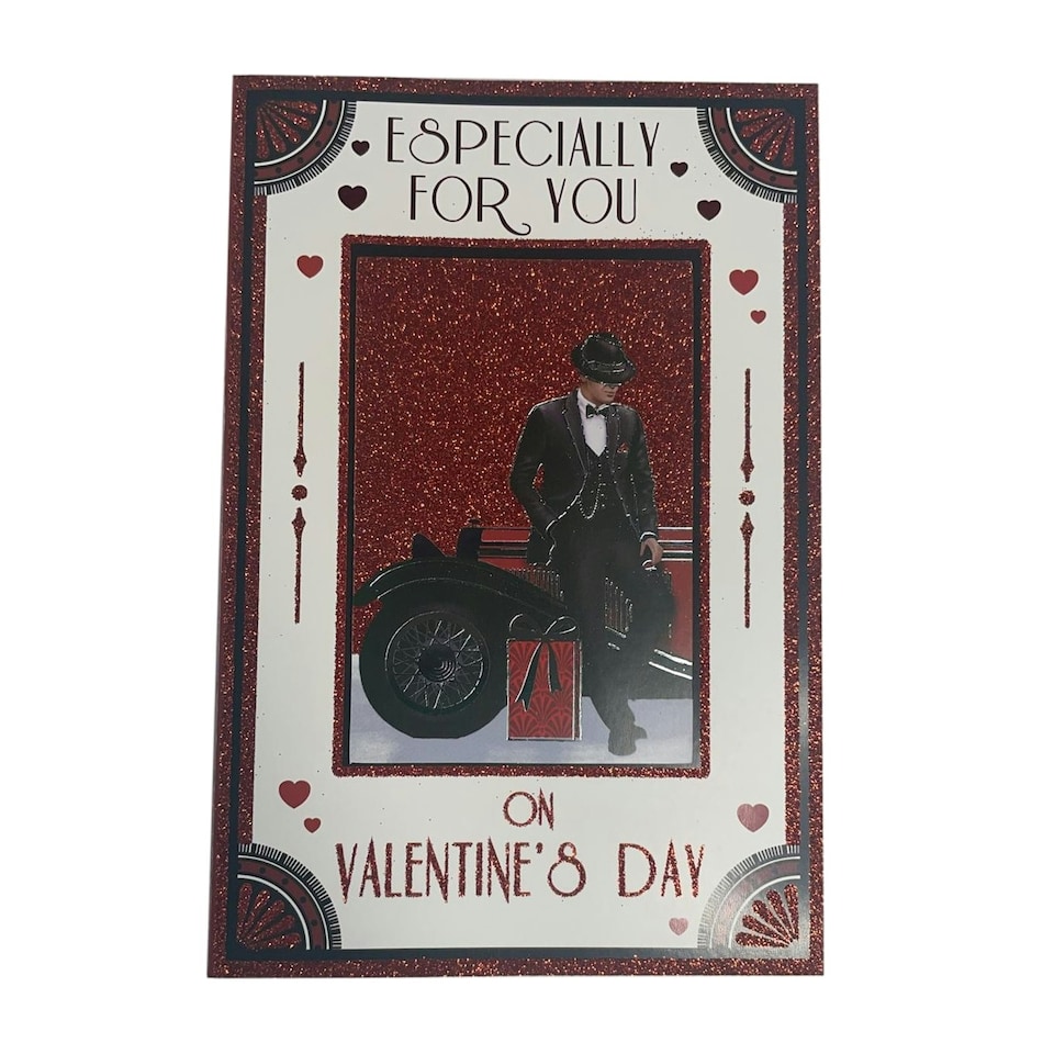 image 1 of Especially For You Man With Vintage Car Design Open Valentine's Day Card