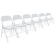 image 1 of Harbour Housewares Metal Folding Chairs - Matt White - Pack of 6 | White | Matt White